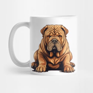 Chinese Shar Pei Dog Illustration Mug